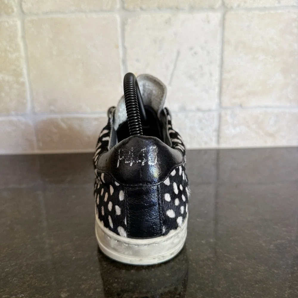Revolve P448 John Calf Hair Spotted Cowiena Sneaker Black White EU 39 US 8.5 9